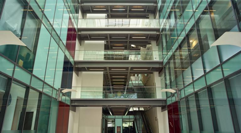 interior view from modern office lobby