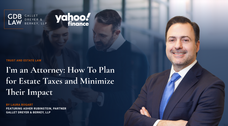 I'm an Attorney: How To Plan for Estate Taxes and Minimize Their Impact Title Image Asher in front of Couple